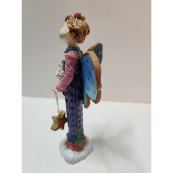 Heavensent Angel Figurine Russ Berrie Item No 13824 Girl Holding Cat And Star - Picture 14 of 14